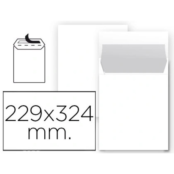 (25) Bolsas LIDERPAPEL 229x324mm offset blanco nº8, 90-120gr A4/folio