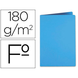 (50) Subcarpeta LIDERPAPEL cartulina FOLIO celeste Intenso 180gr.