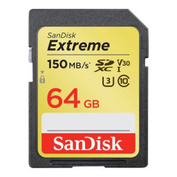 Tarjeta SDXC SANDISK Extreme 64GB UHS-I U3, Class V30, Class 10