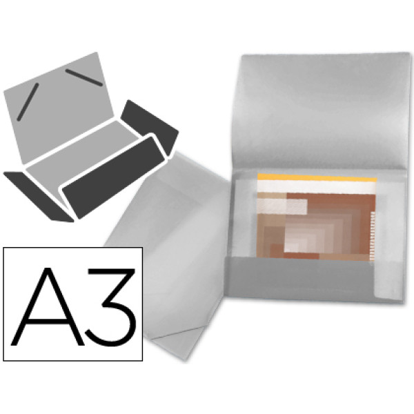 Carpeta portadocumentos LIDERPAPEL incolora A3 polipropileno lomo flexible