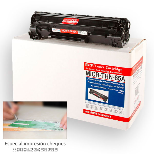 Toner microMICR HP P1102w 1.600p. (CE285A) para impresión de cheques