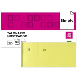 Talonario LIDERPAPEL Mostrador 50x110 Amarillo con matriz