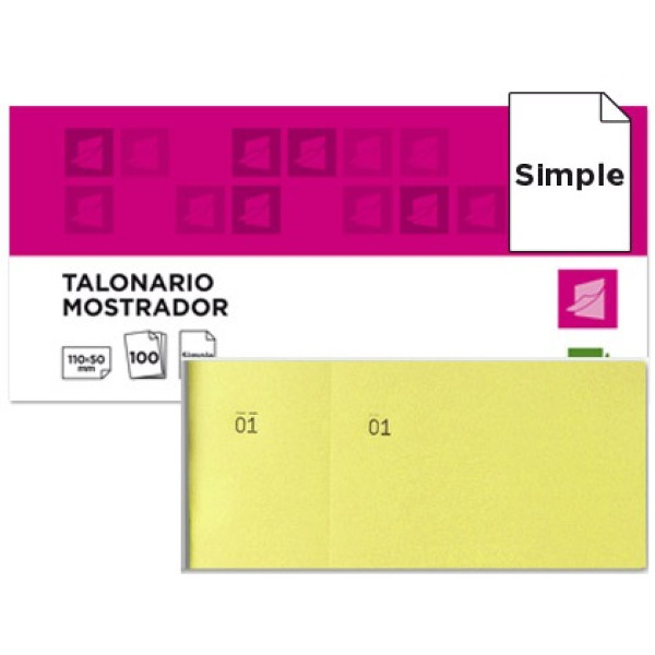 Talonario LIDERPAPEL Mostrador 50x110 Amarillo con matriz