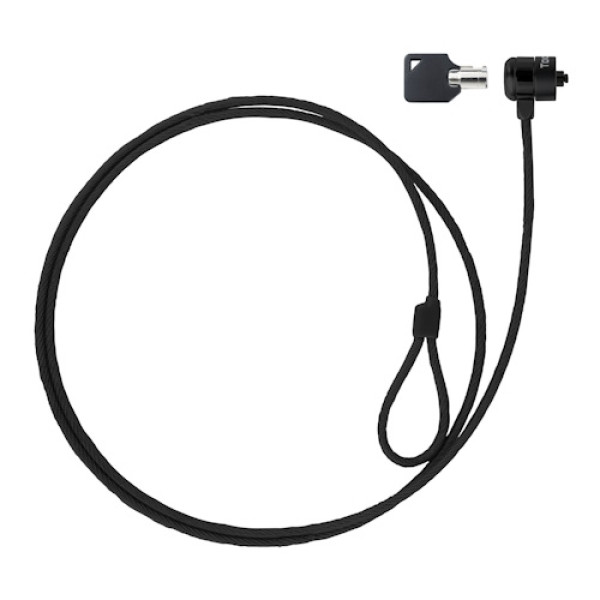 Cable seguridad TOOQ portátil con llave Kensington tipo T, acero 4,5mm/1.5m, gris oscuro