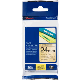 C.24mm BROTHER negro sobre dorado premium cinta laminada premium, 8m.