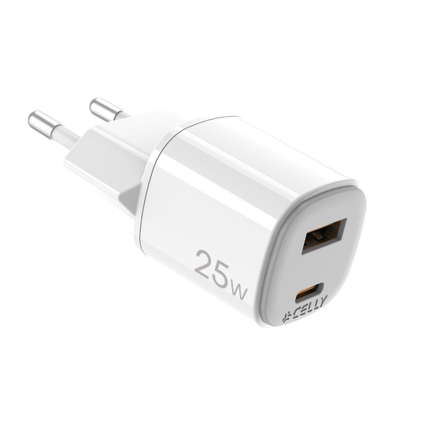 CARGADOR GAN 1USB 1USBC 25W WH
