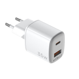 CARGADOR GAN 1USB 1USBC 35W WH