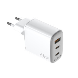CARGADOR GAN 1USB 2USBC 65W WH