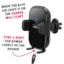 SOPORTE CARGADOR COCHE WIRELESS 15W