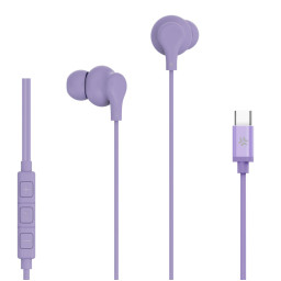 AURICULARES CABLE USB-C MORADO