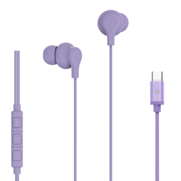 AURICULARES CABLE USB-C MORADO