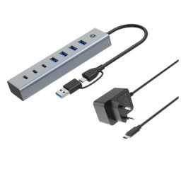 7-PORT USB 3.0 HUB + POWER ADAPTER