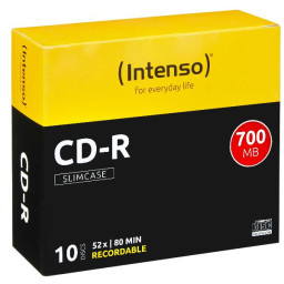 CD-R 700 MB/80 MIN 52X SLIM CASE 10