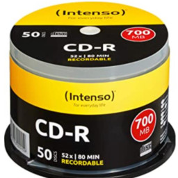 CD-R 700 MB/80 MIN 52X CAJA 50U