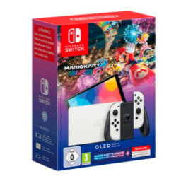 NIN OLED BLANCA SUPER MARIO KART+12
