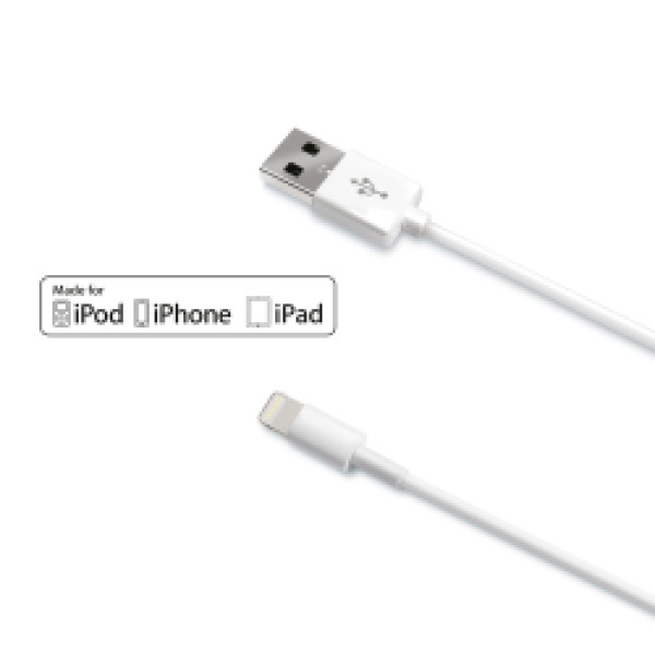 CABLE USBA-LIGHTNING 1MT WH 12W