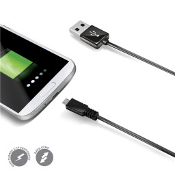 CABLE USBA-MICROUSB NEGRO 1 MT 12W