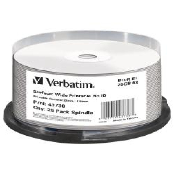 BD-R SL 25GB 6X WIDE PRINT 25PACK