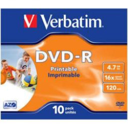 DVD-R 4.7 16X JEWELL 10 IMPR VERBAT