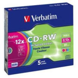 CDRW 700 8/12 SLIM 5 COLOR VERBATI
