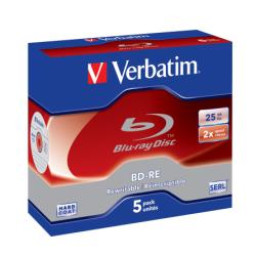 BD-RE SL 25GB 2X PACK5 JEWEL CASE